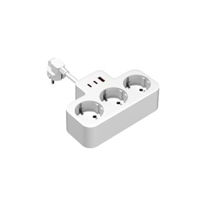 S-link PRZ07 Beyaz 3 Soketli 15mm 1 Usb 2 Type-C PD20W 1050 JouleTam Bakır Kablolu Akım Korumalı Priz
