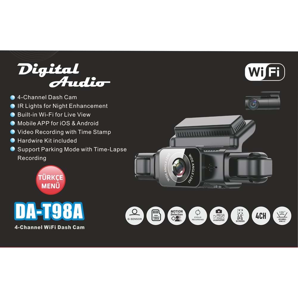 Digital Audio DA-T98A Araç İçi Kamera 4 Kameralı