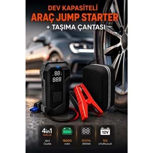 Portable Q18B 18.000 mAh Akü Takviye Cihazı & Hava Kompresörü