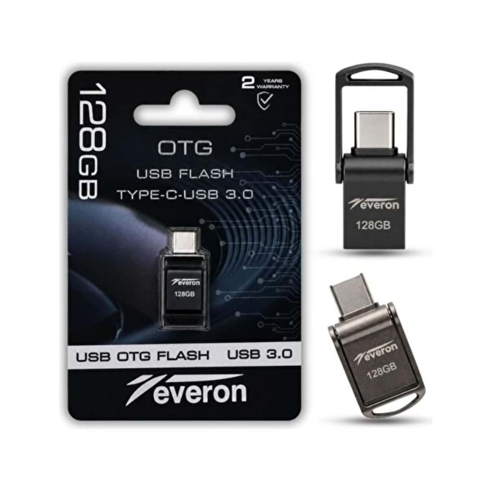 Everon EVR-OTG-128 128 GB TypeC USB OTG 3.0 Metal Flash Bellek