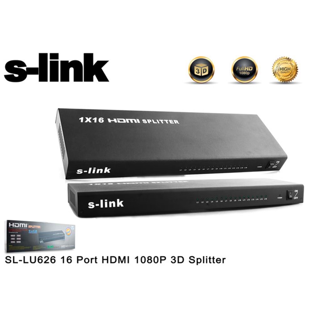 S-link SL-LU626 16 Port HDMI 1080P 3D Splitter