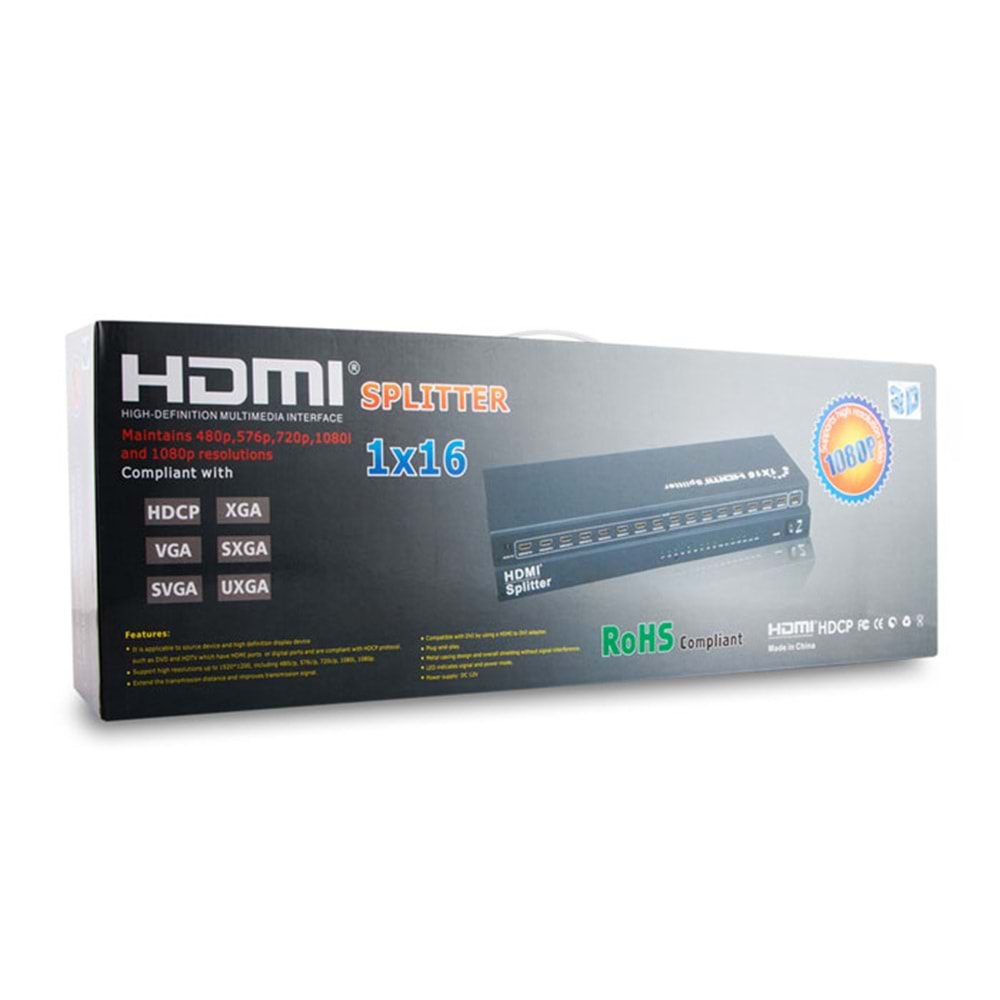 S-link SL-LU626 16 Port HDMI 1080P 3D Splitter