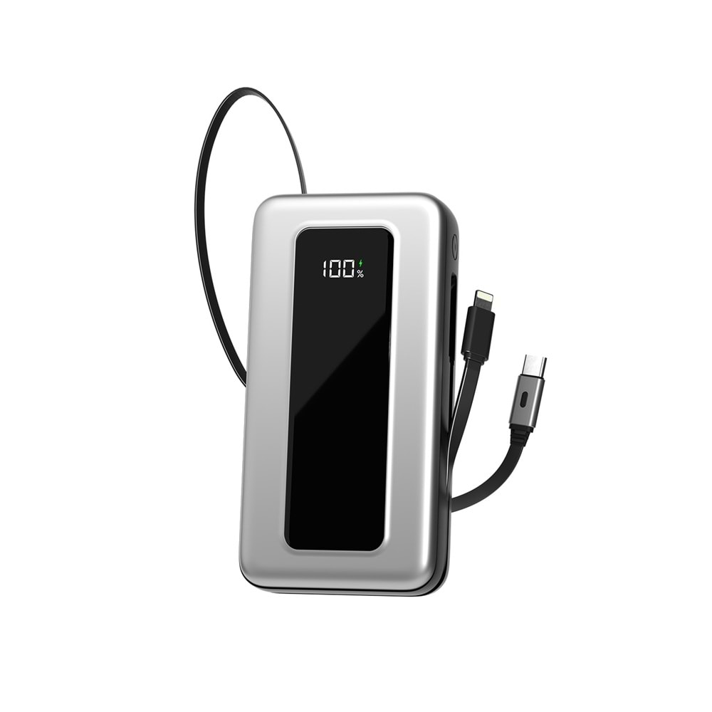S-link IP-G20M 20000mAh PD65W Makaralı Siyah LCD Taşınabilir Pil Şarj Cihazı Powerbank