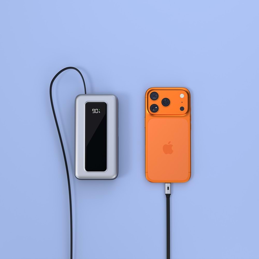 S-link IP-G20M 20000mAh PD65W Makaralı Siyah LCD Taşınabilir Pil Şarj Cihazı Powerbank