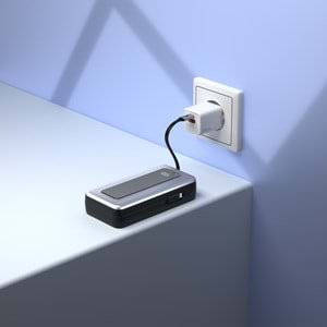 S-link IP-G20M 20000mAh PD65W Makaralı Siyah LCD Taşınabilir Pil Şarj Cihazı Powerbank