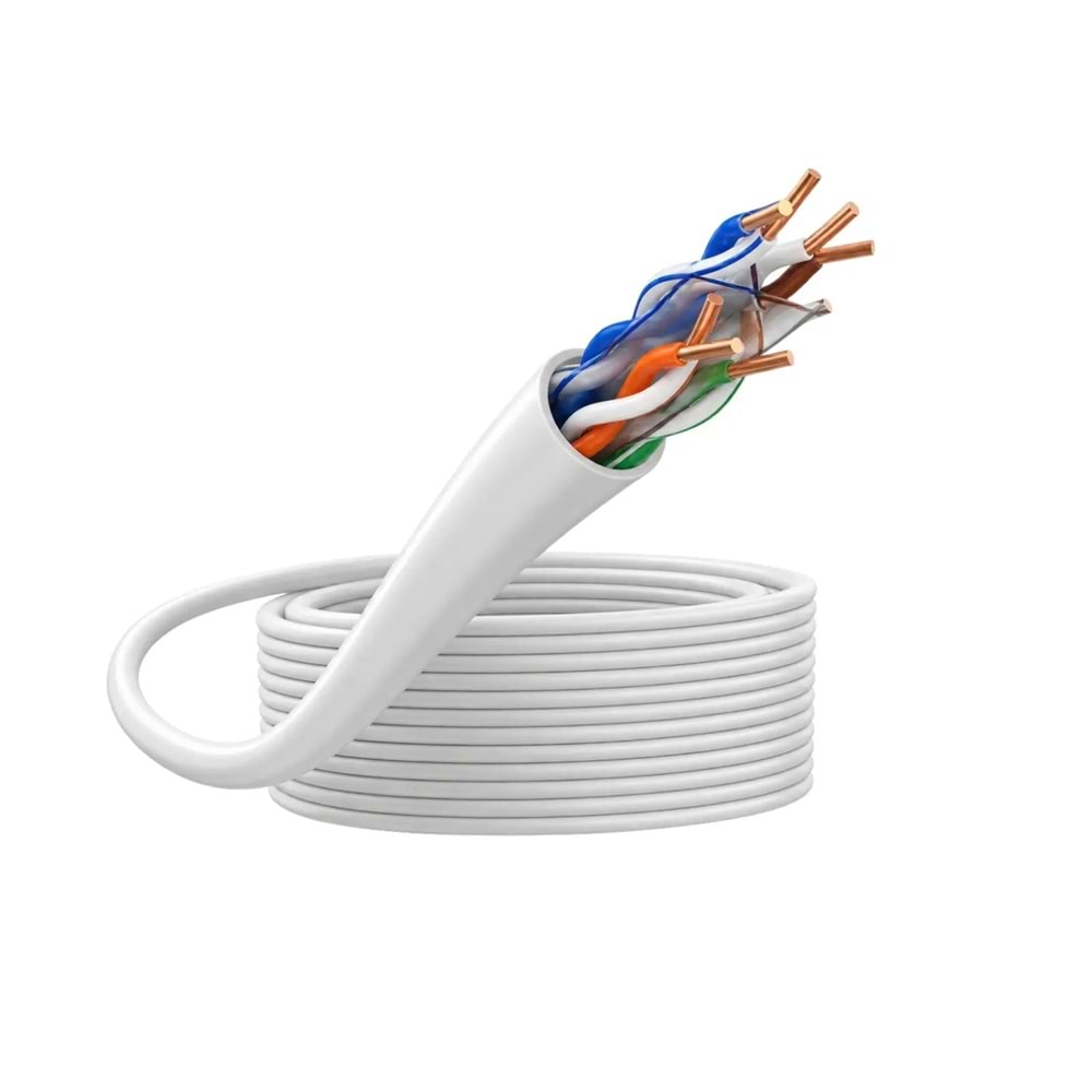 BIX C6U24305I-1 Indoor UTP CAT6 4Pair x 1/0.50mm CCA PVC JACKET 305M/Roll Ethernet Kablosu