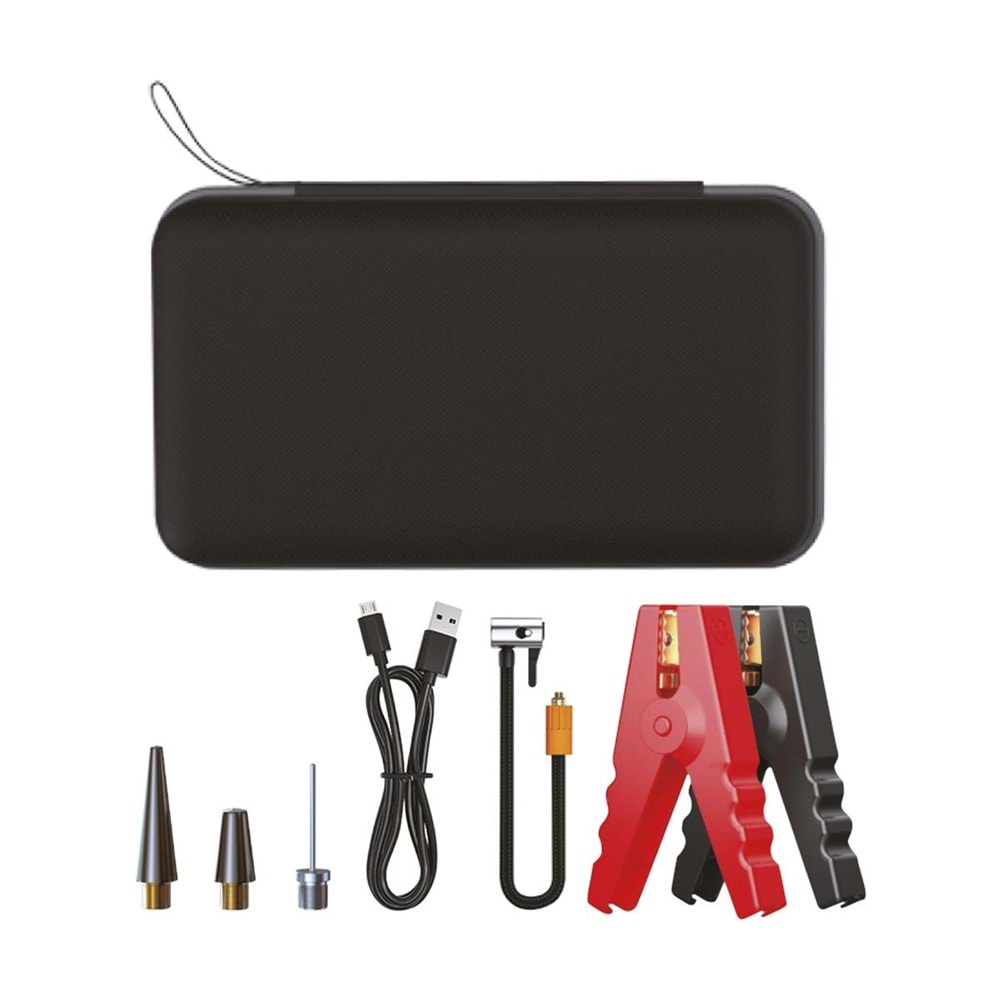 For-X X-12000A Powerbank Taşınabilir Şarjlı Jump Starter Lastik Şişirici Akü Takviyesi Şarj Seti