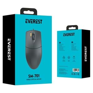 Everest SM-701 1.8MT Kablolu USB Siyah Optik Mouse