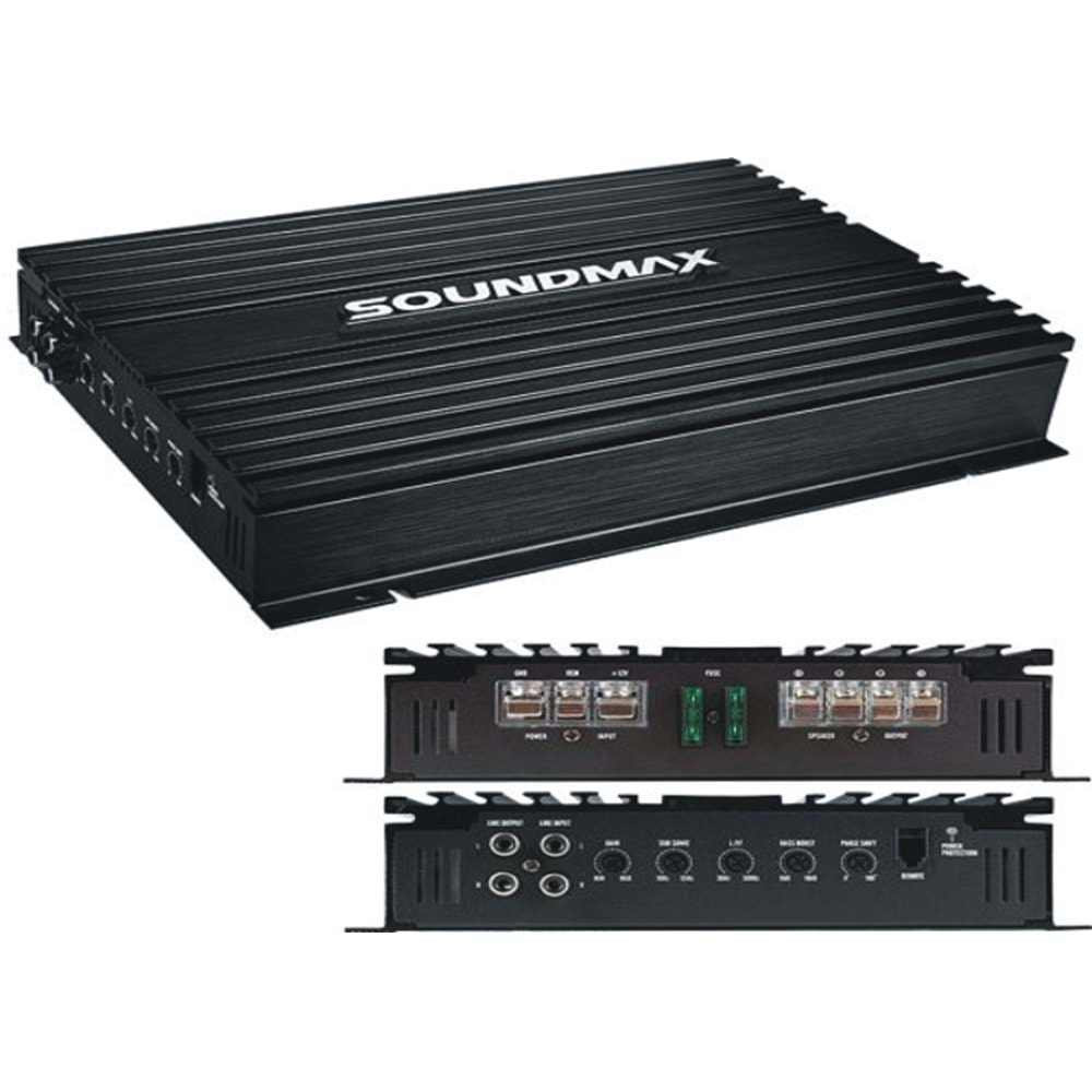 Soundmax SX-600.1D Mono Max Power 4000 Watt Bas Kontrolu Oto Anfi