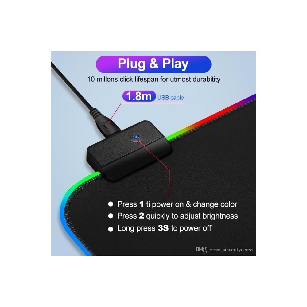 Sprange LMP-25 RGB 25*30 Cm Kaymaz Taban Işıklı Oyuncu Mouse Pad