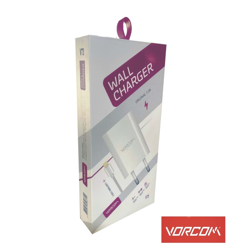 Vorcom V73 Lıghnıng Orjinal 5V 1,0A Şarj Cihazı Seti