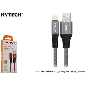 Hytech HY-X310 3A İphone Lightning 1mt Kırmızı/gri Şarj Kablosu