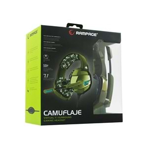 Rampage RM-K5 CAMUFLAJE Kamuflaj Renkli 7.1 Surround Sound System USB Mikrofonlu Oyuncu Kulaklığı
