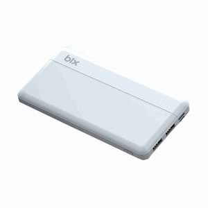 Bix BXPB108 10000mAh Çift USB Çıkışlı ve LED Bildirimli Portatif Siyah/Beyaz Powerbank