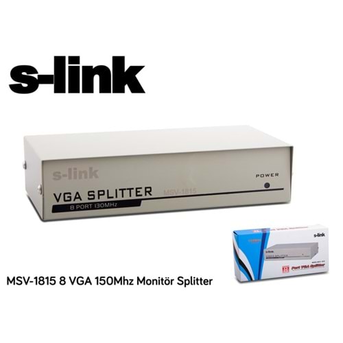 S-link MSV-1815 8 VGA 150Mhz Monitör Splitter