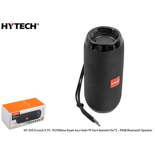 Hytech HY-S15 Crunch Siyah Aux+Usb+TF Kart destekli 3.7V- 5V/500ma Bluetooth Speaker