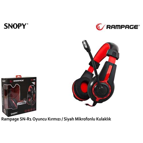 Rampage SN-R1 Kırmızı/Siyah Oyuncu Mikrofonlu Kulaklık