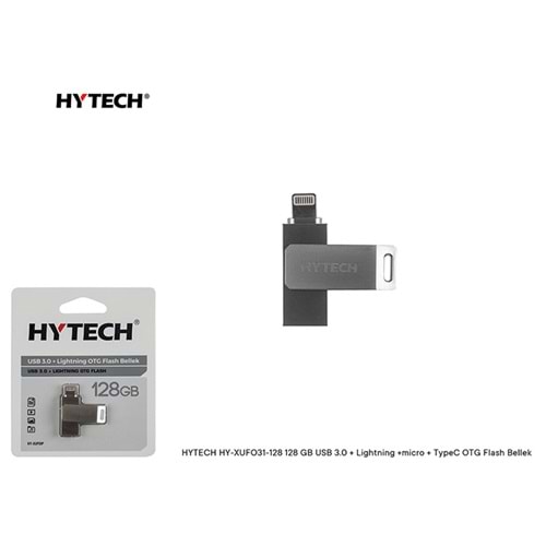 Hytech HY-XUFO31-128 128 GB USB 3.0 + Lightning +micro + TypeC OTG Flash Bellek